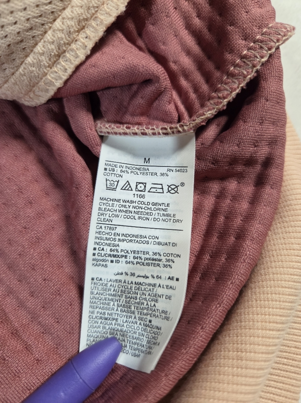 Old Navy Women's Light Pink Waffle Zip Hoodie - Picture 6 of 10